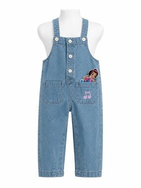Size 12-18M Ms. Rachel Denim Overalls Musical Note Pocket Character Doll NWT